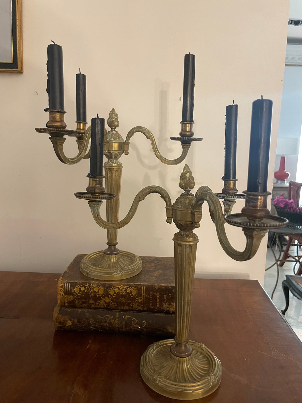 Candelabros bronce Louis XVI